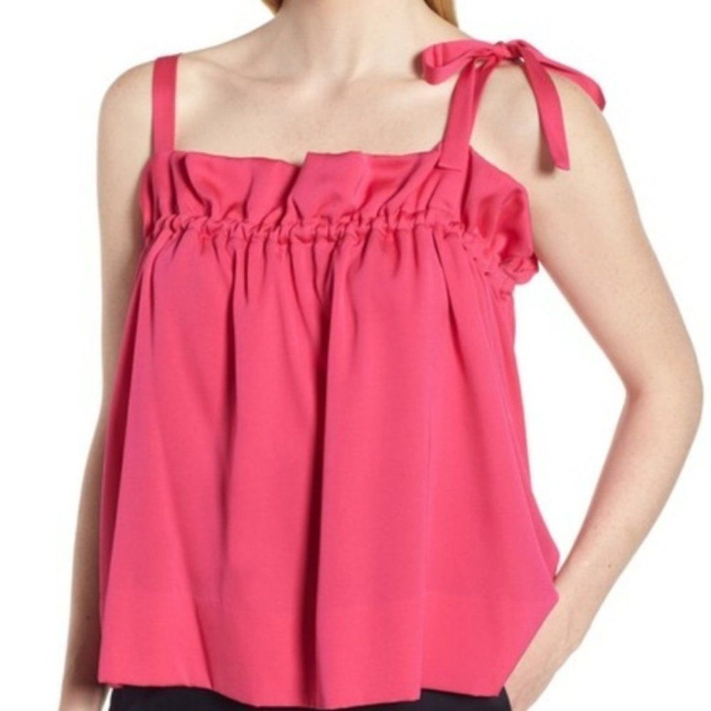Lewit Tie Strap Stretch Silk Blend hot pink  Camisole size M